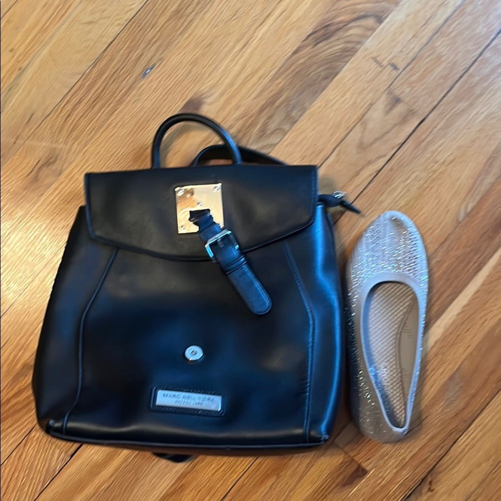 Black Leather Marc New York Black Leather Backpack